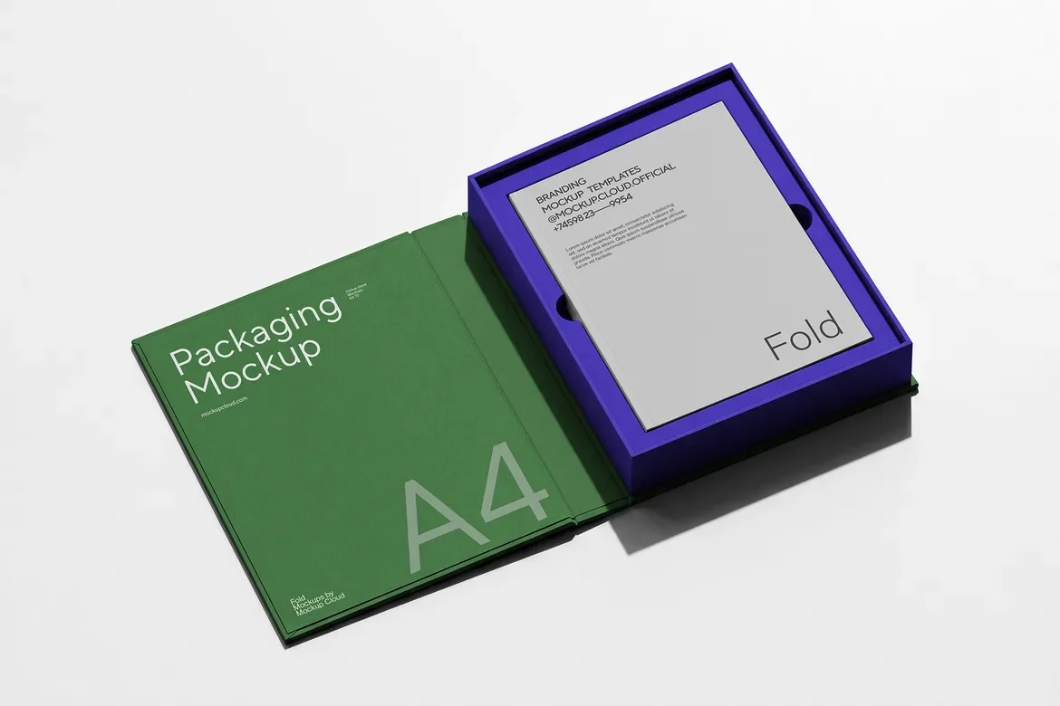 Free Book Box Unboxing Mockup / Fold Series
